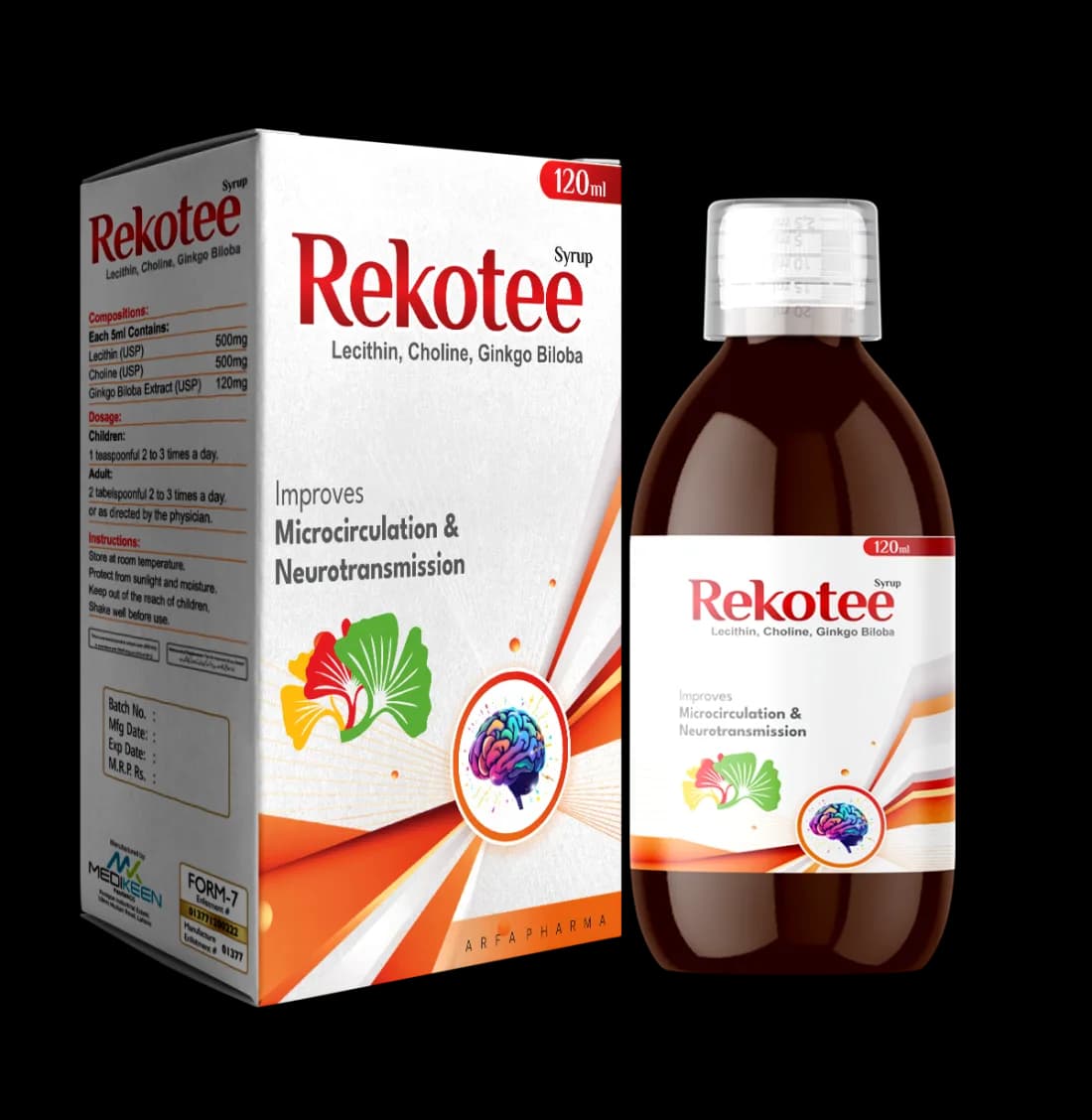 Rekotee Syrup — Lecithin + Choline + Ginkgo Biloba